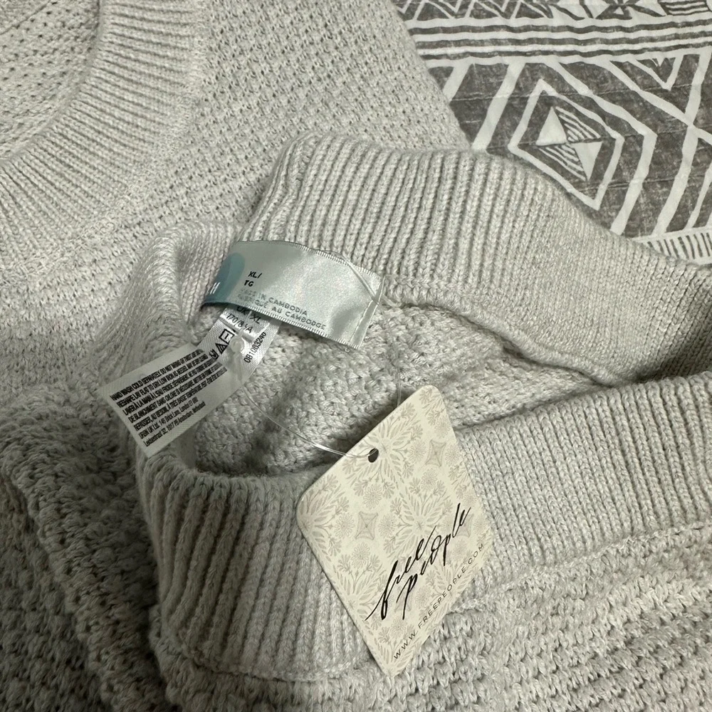 Free People Ivory Waffle Knit Hailee Beach Set - Picture 4 of 6